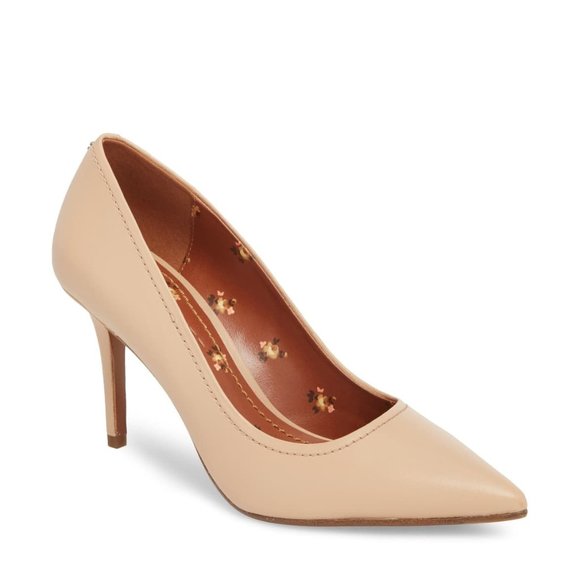NWT Coach Waverly Leather Pump Heels Nude Size 9.5 classy work professional - Picture 2 of 9